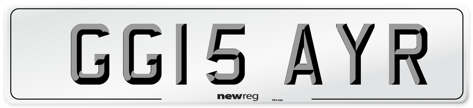 GG15 AYR Number Plate from New Reg